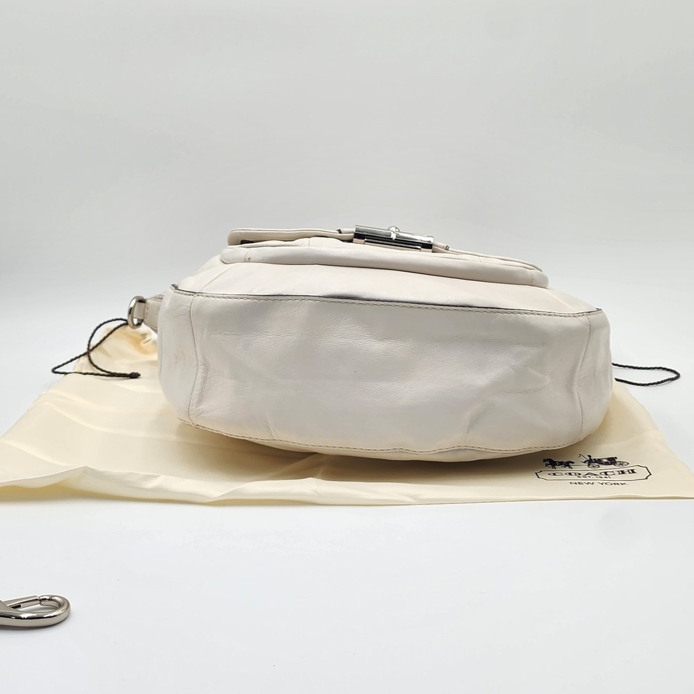 Coach Kristin Round Satchel White Nappa Leather Crossbody Strap Dustbag 19295 - Picture 6 of 16